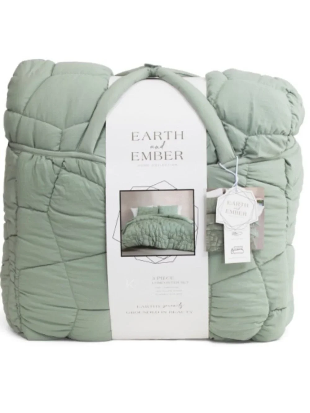 SL HOME 3pc Textured Comforter Set ,Sage Green